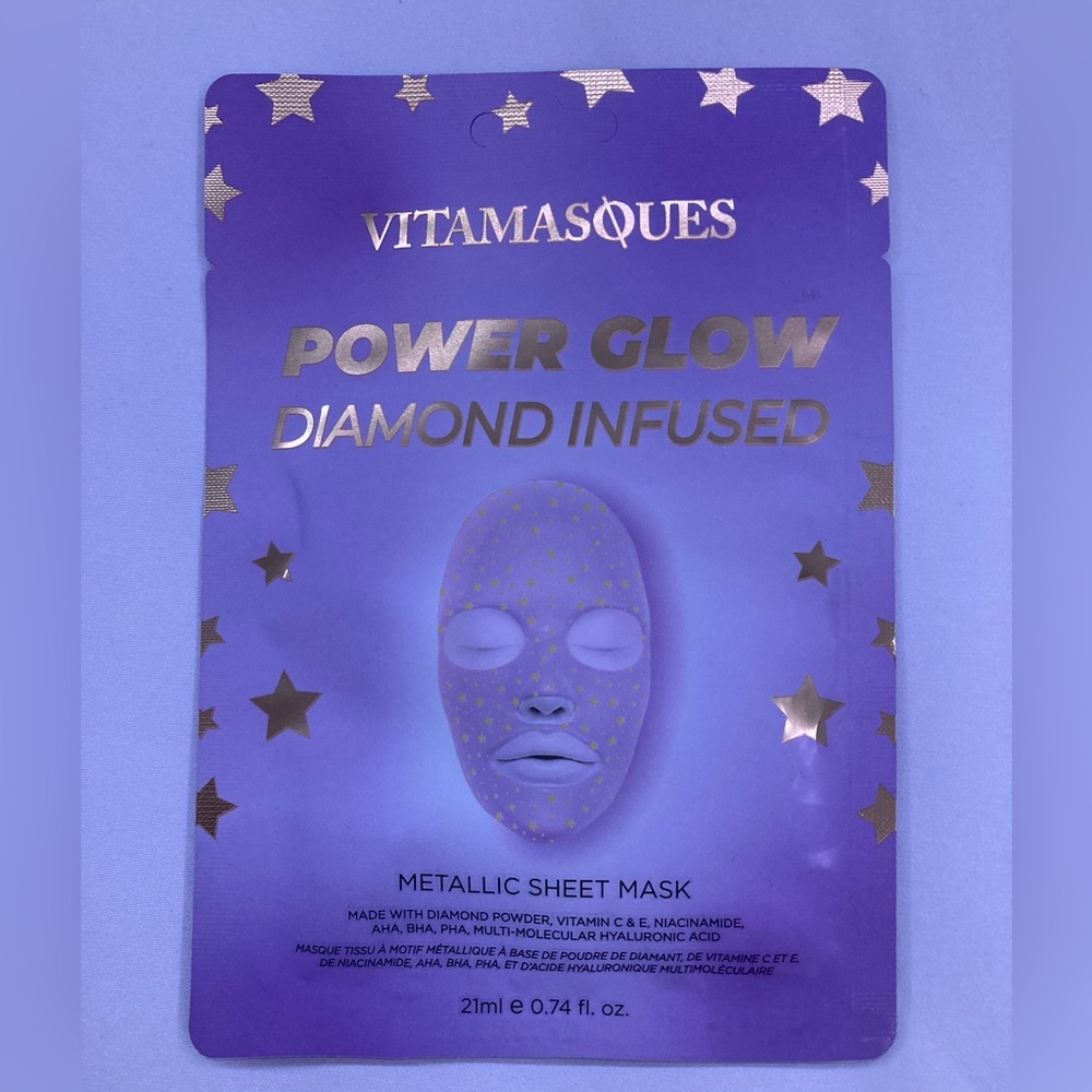 Vitamasques Power Glow Diamond Infused Metallic Face Sheet Mask